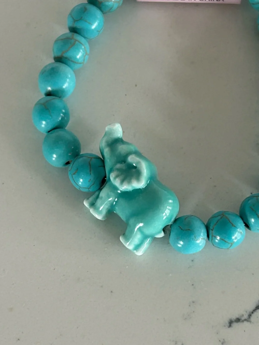 NWT Simply Southern Turquoise Blue Beaded Lion Tracker Bracelet